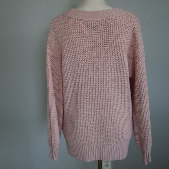 American Eagle Soft Pink Waffle Knit Pullover Sweater – Size S - Picture 2 of 4